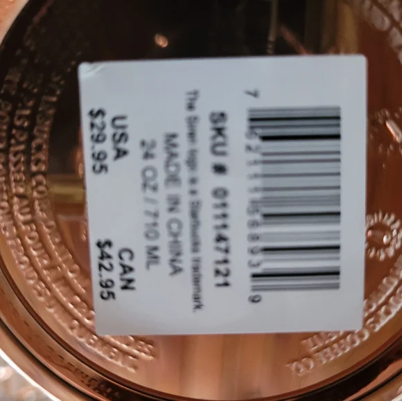 Starbucks Metallic Pinkish Copper Tumbler (114) - Picture 5 of 5